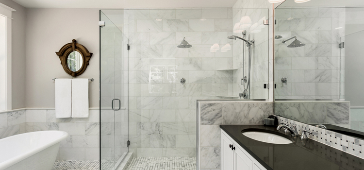 bathroom shower door installation in Danville